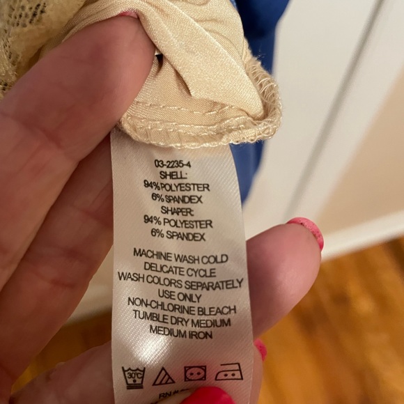 Chadwick’s Shape Blue Faux Wrap Dress - Size 14 - Picture 5 of 6